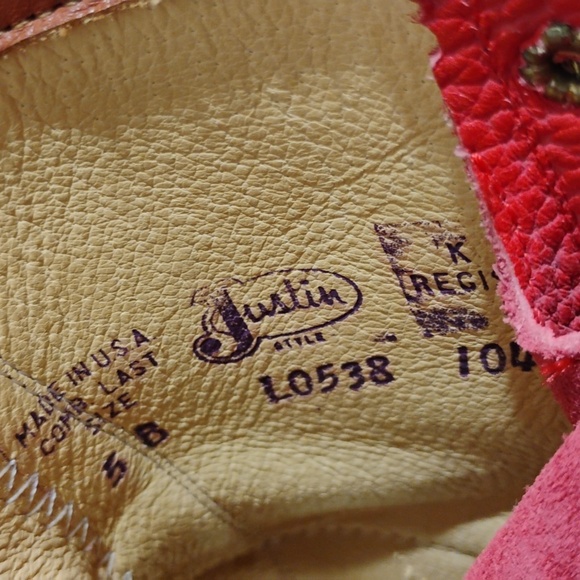 Justin Boots Roper Kiltie Women's Leather Boots Sz.5B Gently Worn - Picture 13 of 16